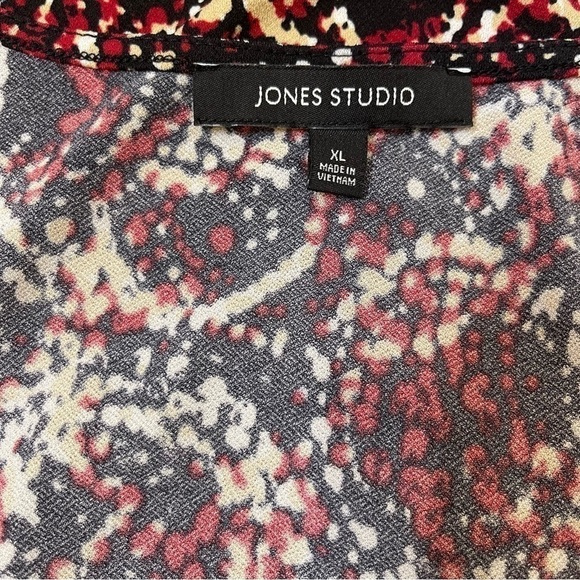 Jones Studio Black Red Abstract Print Top and Skirt Set US XL - Picture 6 of 8